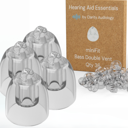 Oticon Hearing Aid Domes - Minifit Bass Double Vent 6MM, Qty 36,