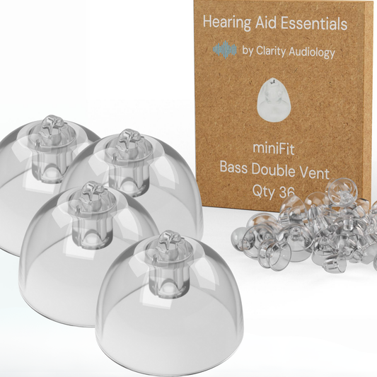 Oticon Hearing Aid Domes - Minifit Bass Double Vent 12MM, Qty 36