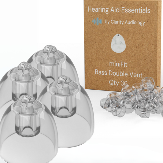 Oticon Hearing Aid Domes - Minifit Bass Double Vent 8MM, Qty 36